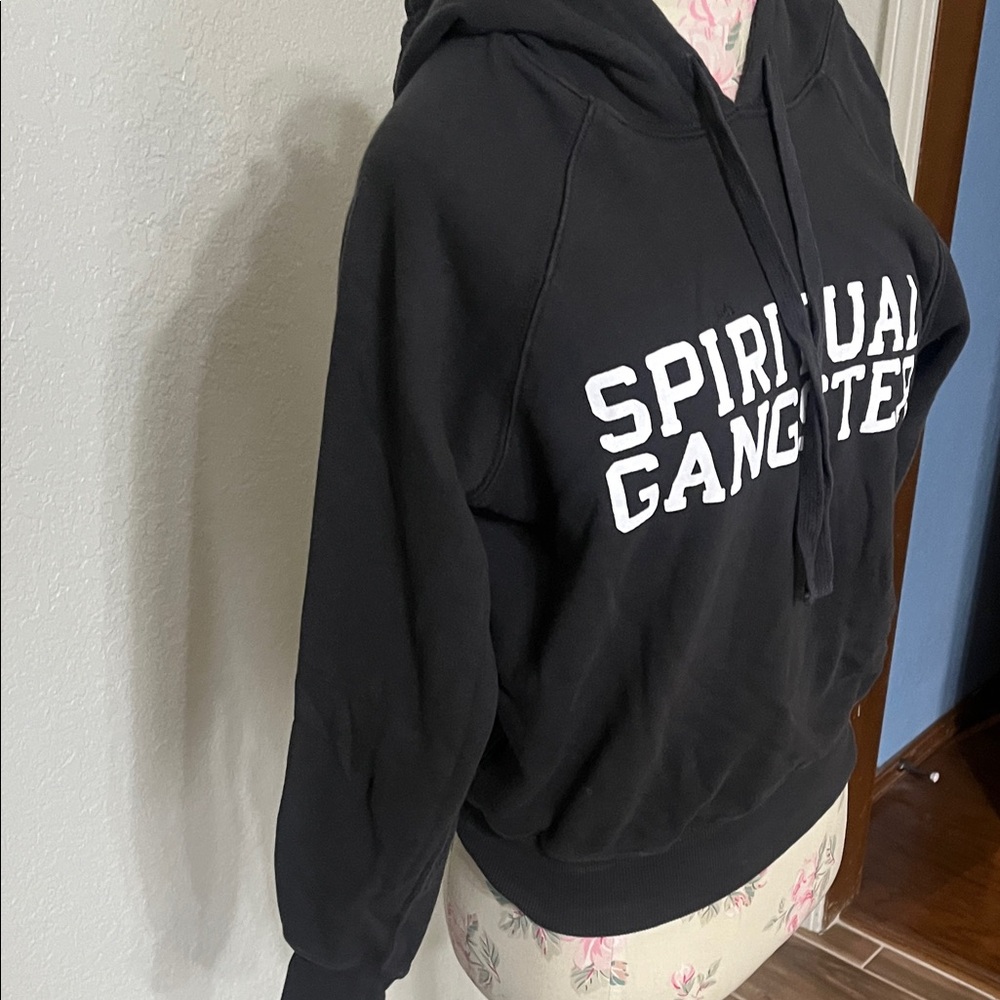 Spiritual Gangster Black Hoodie with White Lettering SZ S "AS IS" - Picture 5 of 7